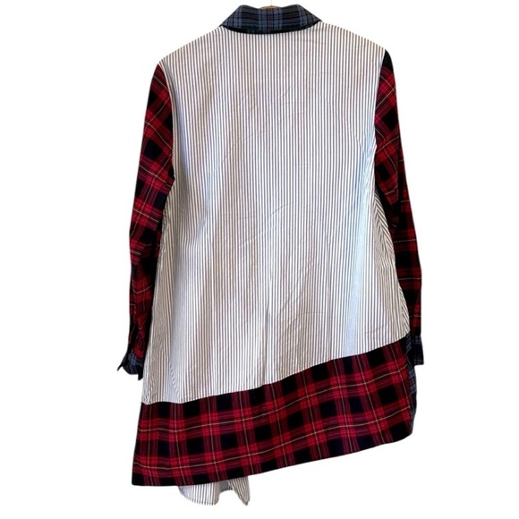 Zara Women Premium Denim Collection Plaid and Striped Long Sleeve Shirt Size XS - Picture 5 of 7